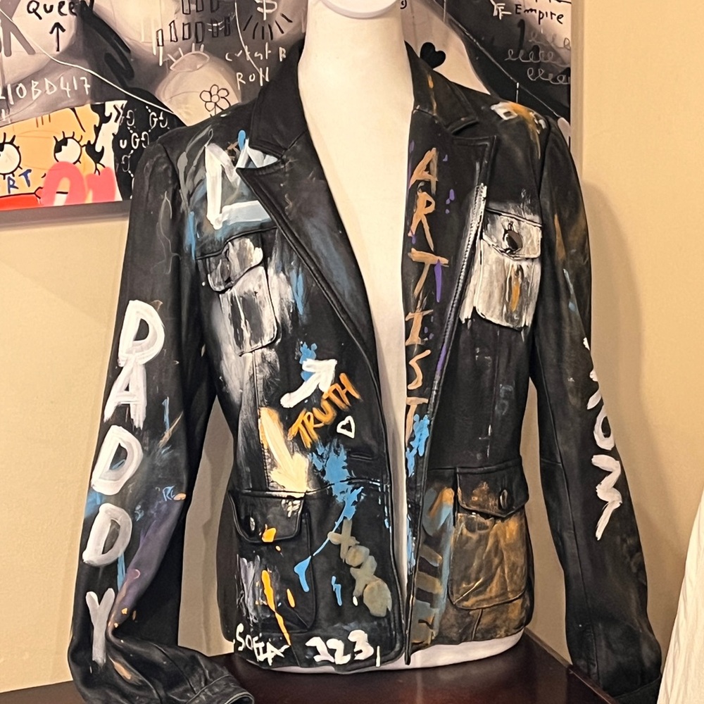 Leather Graffiti Jacket